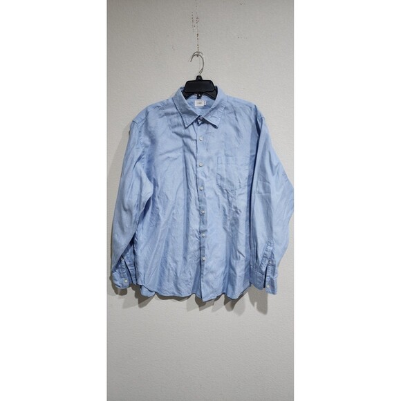 J CREW MEN'S XLARGE SKY BLUE/WHITE  LONG SLEEVE SHIRT 100% COTTON - Picture 1 of 14